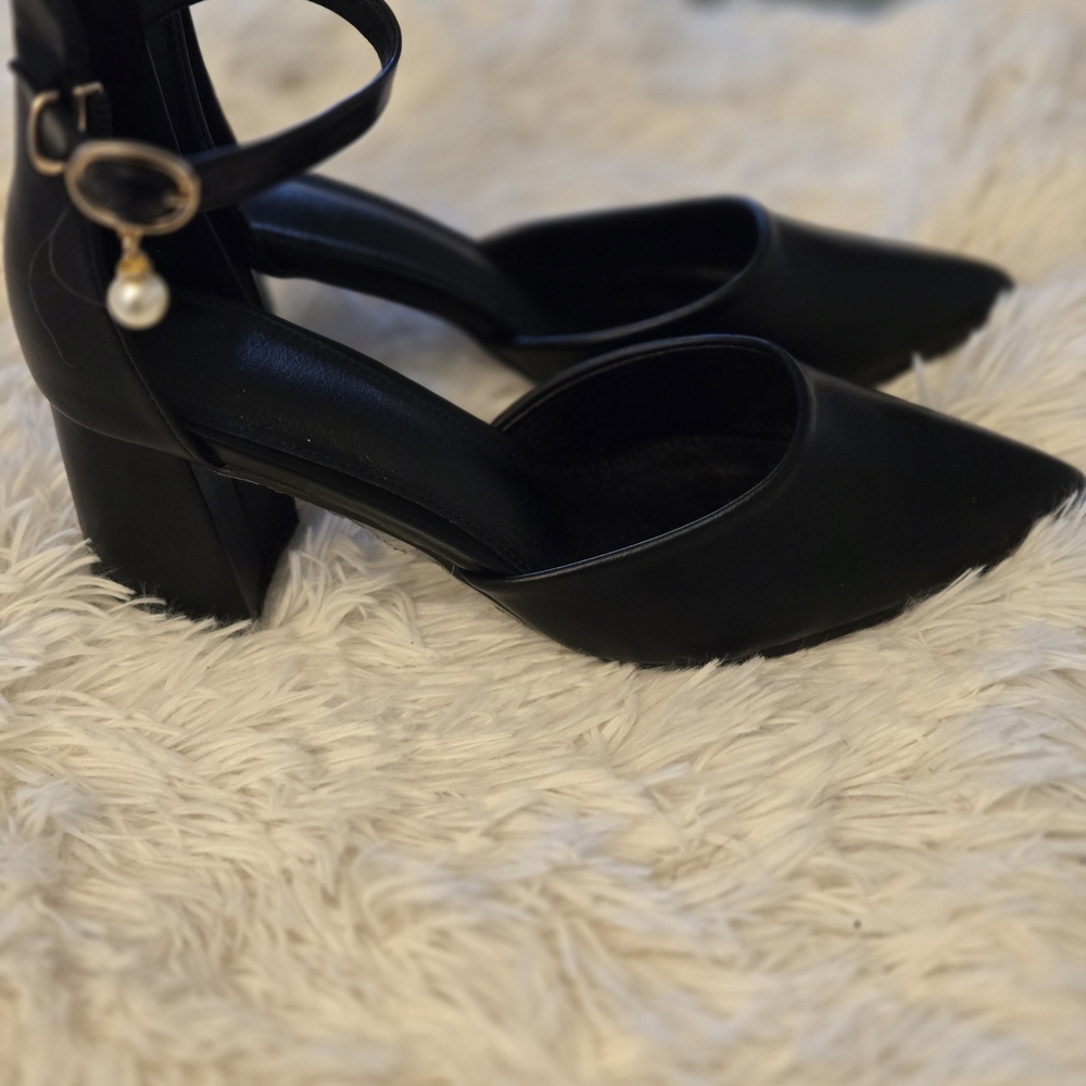 SHEIN Black Block Heel Mary Jane Shoes